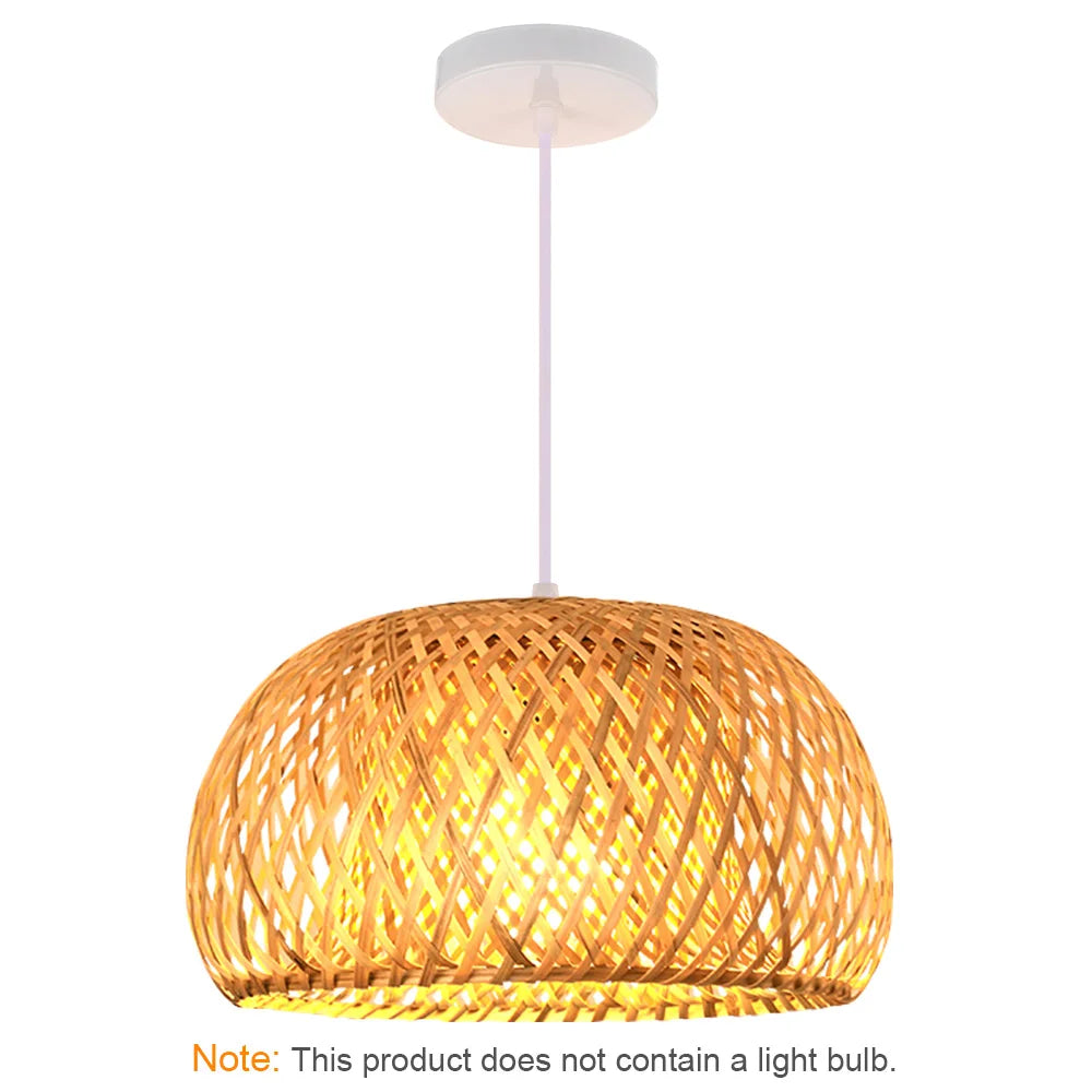 Hand Knitted Style Weaving Hanging Lamps 18/19/30cm Home Decor Lighting Fixtures Bamboo Pendant Lamp