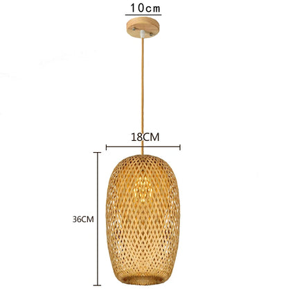 Hand Knitted Style Weaving Hanging Lamps 18/19/30cm Home Decor Lighting Fixtures Bamboo Pendant Lamp