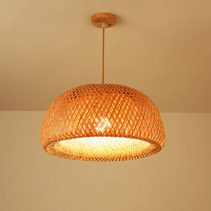 Hand Knitted Style Weaving Hanging Lamps 18/19/30cm Home Decor Lighting Fixtures Bamboo Pendant Lamp