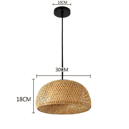 Hand Knitted Style Weaving Hanging Lamps 18/19/30cm Home Decor Lighting Fixtures Bamboo Pendant Lamp
