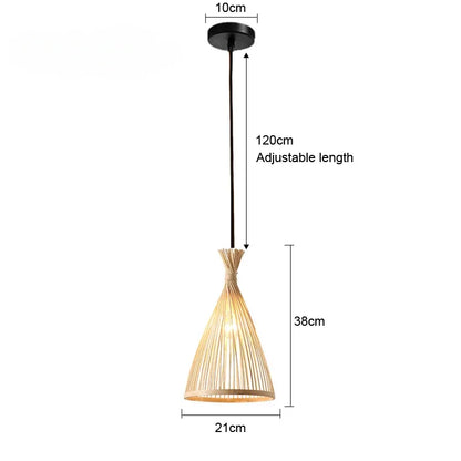 Hot Sale Bamboo Pendant Lamp Restaurant Bamboo Vine Lampshade Chandeliers Pendant Lights HandmadeNatural Rattan Wicker E27 LED