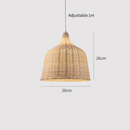 Hand Knitted Style Weaving Hanging Lamps 18/19/30cm Home Decor Lighting Fixtures Bamboo Pendant Lamp
