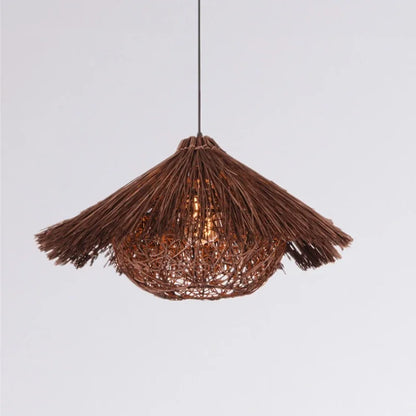Hot Sale Bamboo Pendant Lamp Restaurant Bamboo Vine Lampshade Chandeliers Pendant Lights HandmadeNatural Rattan Wicker E27 LED